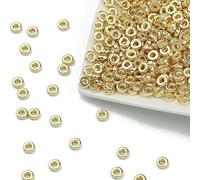 100-400pcs Gold Color Beads 4.0mm 6mm CCB Cube Crown Heart Pendant Star Spacer Loose Beads for Love Jewelry Making Bracelets DIY S-Coin 6X2mm KC-200pcs