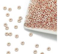 100-400pcs Gold Color Beads 4.0mm 6mm CCB Cube Crown Heart Pendant Star Spacer Loose Beads for Love Jewelry Making Bracelets DIY S-Coin 6X2mm Rose-100pcs