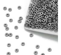 100-400pcs Gold Color Beads 4.0mm 6mm CCB Cube Crown Heart Pendant Star Spacer Loose Beads for Love Jewelry Making Bracelets DIY S-Coin 6X2mm Black-100pcs