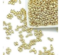 100-400pcs Gold Color Beads 4.0mm 6mm CCB Cube Crown Heart Pendant Star Spacer Loose Beads for Love Jewelry Making Bracelets DIY S-Rice 4x8mm KC-400pcs