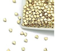 100-400pcs Gold Color Beads 4.0mm 6mm CCB Cube Crown Heart Pendant Star Spacer Loose Beads for Love Jewelry Making Bracelets DIY S-Love 6mm KC-200pcs