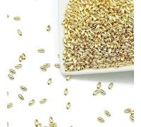 100-400pcs Gold Color Beads 4.0mm 6mm CCB Cube Crown Heart Pendant Star Spacer Loose Beads for Love Jewelry Making Bracelets DIY S-Rice 3x6mm KC-200pcs