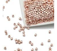 100-400pcs Gold Color Beads 4.0mm 6mm CCB Cube Crown Heart Pendant Star Spacer Loose Beads for Love Jewelry Making Bracelets DIY S-R Cube 4.0mm Rose-100pcs