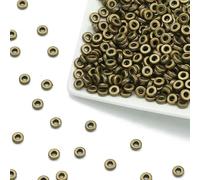 100-400pcs Gold Color Beads 4.0mm 6mm CCB Cube Crown Heart Pendant Star Spacer Loose Beads for Love Jewelry Making Bracelets DIY S-Coin 6X2mm bronze-200pcs