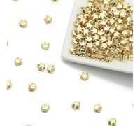100-400pcs Gold Color Beads 4.0mm 6mm CCB Cube Crown Heart Pendant Star Spacer Loose Beads for Love Jewelry Making Bracelets DIY S-Crown 6mm KC-200pcs