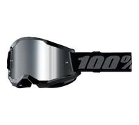 100% MX Goggles Strata 2 Youth Black Silver Mirror MTB Motocross Quad ATV
