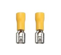100/50/10pcs Female Crimp Terminal 2.8mm 4.8mm 6.3mm Insulated Spade Wire Connector Electrical Cable Plug(6.3mm yellow Female,100pcs)