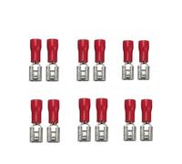 100/50/10pcs Female Crimp Terminal 2.8mm 4.8mm 6.3mm Insulated Spade Wire Connector Electrical Wiring Cable Plugs Red blue yellow(4.8mm Red,10PCS)