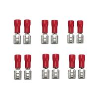100/50/10pcs Female Crimp Terminal 2.8mm 4.8mm 6.3mm Insulated Spade Wire Connector Electrical Wiring Cable Plugs Red blue yellow(4.8mm Red,100PCS)