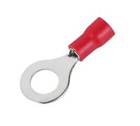 100/50/10Pcs RV1.25 M3 M4 M5 M6 M8 Red Ring Crimp Terminal Insulated Electrical Cable Lugs Wire Connectors 22-16AWG(RV1.25-6,10pcs)