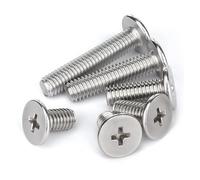 100/50/20/pcs M1.4 M1.6 M2 M2.5 M3 M4 M5 M6 M8 304 Stainless Steel Cross Ultra Thin Super Low Flat Head Screw Bolt(5mm,M5 (10pcs))