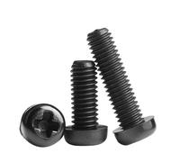 100/50/20pcs M2 M2.5 M3 M4 M5 M6 M8 Metric Thread Black White Nylon Plastic cross Pan Head Cross Round Screw Bolt L= 4-60mm(Black,12MM_M5 (20PCS))