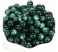 100/50/30/10/5pcs Resin Imitation Cat Eye Round Beads for Handmade Making Jewelry DIY Bracelet Earrings Accessories 8-20mm-Style1 Dark Green-10pcs 16mm