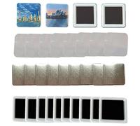 100/500/1000 Sets DIY Fridge Magnet Materials, 50 X 50 Mm 80 X 53 Mm Square Rectangle Fridge Magnet Consumables, Including Magnet, Metal Cover, Transparent Film 50x50mm-1000Sets