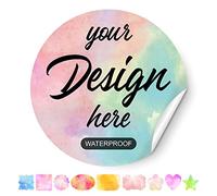 100-500 Custom Stickers Roll Personalized Business Labels Decals, 1.5"-10" Customized Your Own Waterproof Vinyl Stickers with Any Design Logo Image Photo Text Name Address QR Code