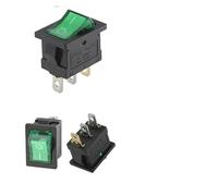 100/500 PCS KCD1 Snap On Rocker Switch 10A/125V AC&6A/250V AC Snap-In ON-OFF/ON-OFF-ON Marine Rocker Power Switch 21 * 15mm IDGTTLDF(Green-Light-3P,100 PCS)