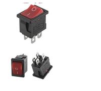 100/500 PCS KCD1 Snap On Rocker Switch 10A/125V AC&6A/250V AC Snap-In ON-OFF/ON-OFF-ON Marine Rocker Power Switch 21 * 15mm IDGTTLDF(Red-4P,500 PCS)