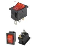 100/500 PCS KCD1 Snap On Rocker Switch 10A/125V AC&6A/250V AC Snap-In ON-OFF/ON-OFF-ON Marine Rocker Power Switch 21 * 15mm IDGTTLDF(Red-Light-3P,500 PCS)