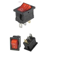 100/500 PCS KCD1 Snap On Rocker Switch 10A/125V AC&6A/250V AC Snap-In ON-OFF/ON-OFF-ON Marine Rocker Power Switch 21 * 15mm IDGTTLDF(Red-Light-3P,100 PCS)