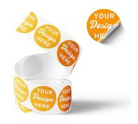 100-500 Sheets Personalised Stickers - Roll Packed Custom Stickers Printable with Any Design, Text, or Logo Various Shapes to Choose from for Business, Birthday Parties (6 Inch)