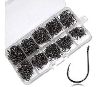 100/500Pcs Barbed Fish Hook With Eye Carbon Steel Eyed Sea Fish Hook For Carp Fishing Tackle Rustproof Single Circles For Saltwater Freshwater Fishing Accessories