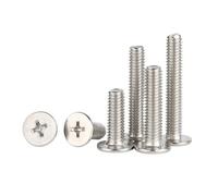100~500pcs M1 M1.2 M1.4 M1.6 M2 M2.5 Mini Cross Ultra Thin Super Low Flat Head Screw Bolt 304 A2 Stainless Steel(M1.2x5-dk2.3-500pcs)