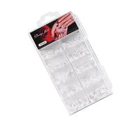 100/500pcs White French Short Acrylic Nails Tips Crescented Shape for Salon and Home Manicure Multiple Sizes Including Acrylic Nails