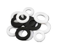 100-50Pcs Nylon flat Washer m2 m2.5 M3 M5 M8 M10 m12 Plastic Seals Spacer Plated Flat PA66 Insulation Plain Round Gasket(White colour,M6x12x1.2 50pcs)