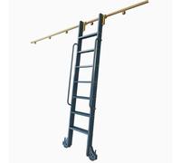 100-732cm Barn Door Sliding Ladder Track Hardware Closet Track Kit, Rolling Library Ladder Track Rail (no Ladder) Mobile Ladder Track Kit for Loft, Full Set Roller System(24ft/732cm Track ki