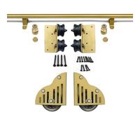 100-732cm Sliding Library Ladder Hardware Rolling Full Set Track Kit (No Ladder), Carbon Steel Mobile Track/Rails for Bookshelves, Cabinets &Kitchen, Floor Wheels, Gold(12ft/366cm Track kit)