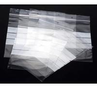 100 8" x 11" GRIPWELL® Grip Seal Bags Write on Panel | Reusable Clear Plastic Bags With White Strips | Strong Resealable Zip Lock | Polythene Packaging for Food Jewellery Storage 20cm x 27.5cm