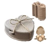 100/80/50/30Pcs Native Egg Packaging Box Paper Pulp Tray Packing Carton Bulk Cartons Fridge Mazing Container Eggs friendly gifts Count gifts Heart-Shaped gift natural Count gathering carton he