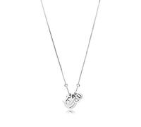 100% 925 Sterling Silver 1: 1 Pendants Necklace Lock Your Promise I Love You Dazzling Daisies