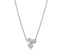 100% 925 Sterling Silver Rose Gold Love Necklace Flower Rhyme Series Paved Diamond Pendant