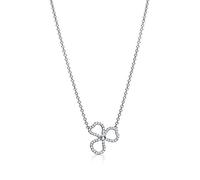 100% 925 Sterling Silver Rose Gold Love Necklace Flower Rhyme Series Paved Diamond Pendant