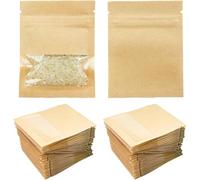 100 9x13cmSmall Brown Kraft Paper Heat Seal Packets with Clear Window Kraft