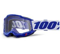 100% Accuri II Essential Motocross Goggles, white-blue for Men