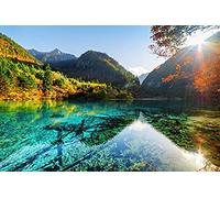 100 Adult Children's Jigsaw Puzzles Mountain Nature Sunbeam And Fall Cardboard Puzzle Set Educational Toys Challenge Puzzle Toys Home Decoration Gifts 45.5x35.5CM