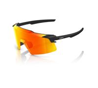 100% Aerocraft Sunglasses - Soft Tact Black HiPER Red Multilayer Mirror Lens