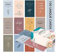 100 Affirmation Cards for Women and Men With 150+ Thought-Provoking Questions, Unique Affirmation cards for stress Relief, Meditation and Self Care Gift For Women and Men.