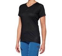 100% Airmatic Black Ladies Short Sleeve Bicycle Jersey, black, size XL
