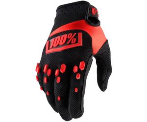 100% Airmatic Hexa Youth Motocross Gloves, black/red, size S