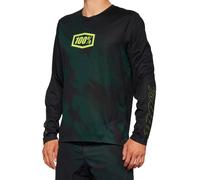 100% Airmatic LE Longsleeve Bicycle Jersey, black/green, size S