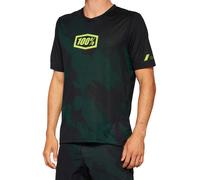 100% Airmatic LE Short Sleeve Bicycle Jersey, black-green, size S for Men