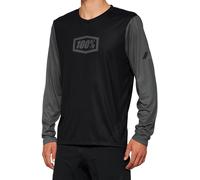 100% Airmatic Longsleeve Bicycle Jersey, black-grey, size XL for Men