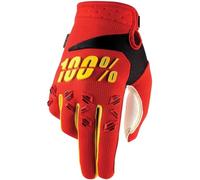 100% Airmatic Motocross Gloves, red-yellow, size S for Men