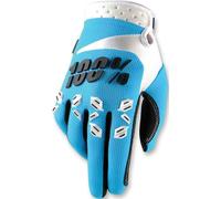 100% Airmatic Motocross Gloves, white-blue, size XL for Men