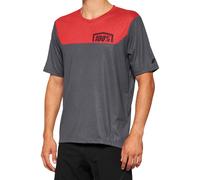 100% Airmatic Short Sleeve Bicycle Jersey, grey/red, size XL