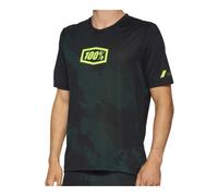 100% Airmatic LE Short Sleeve Bicycle Jersey, black-green, size S
