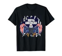 100% American USA Party Product Patriotic 4th of July Eagle T-Shirt